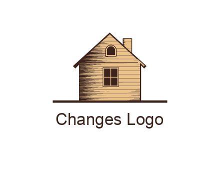 wooden house with chimney