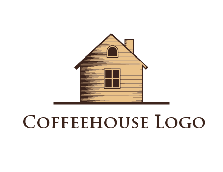 wooden house with chimney