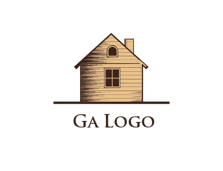 wooden house with chimney