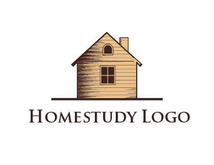 wooden house with chimney