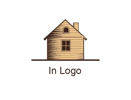 wooden house with chimney