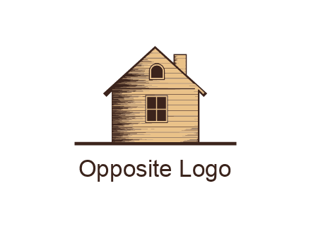 wooden house with chimney