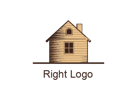 wooden house with chimney
