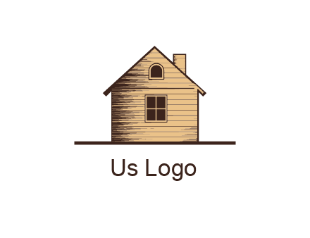 wooden house with chimney