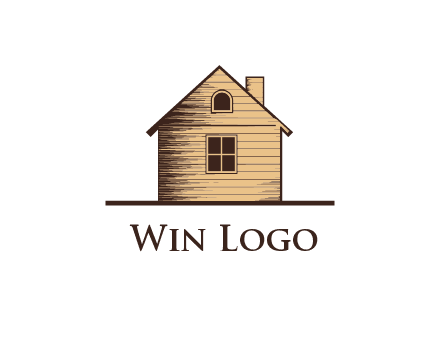 wooden house with chimney