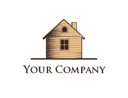 wooden house with chimney