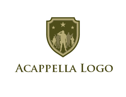 soldiers standing with stars in badge