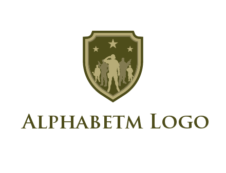 soldiers standing with stars in badge