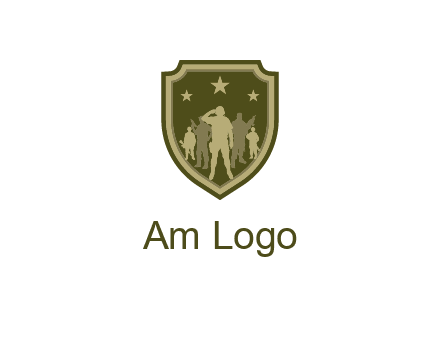 soldiers standing with stars in badge