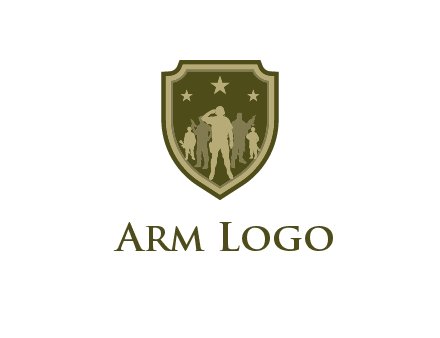 soldiers standing with stars in badge