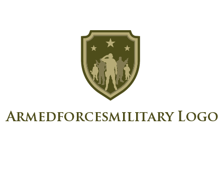 soldiers standing with stars in badge