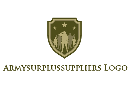 soldiers standing with stars in badge