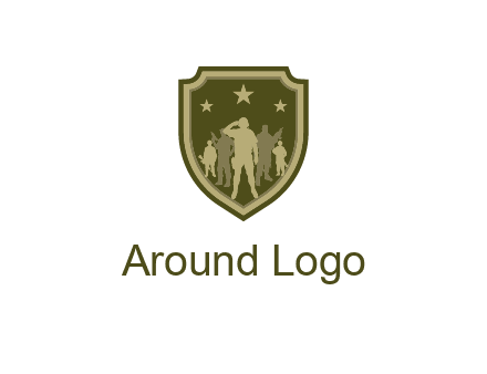 soldiers standing with stars in badge