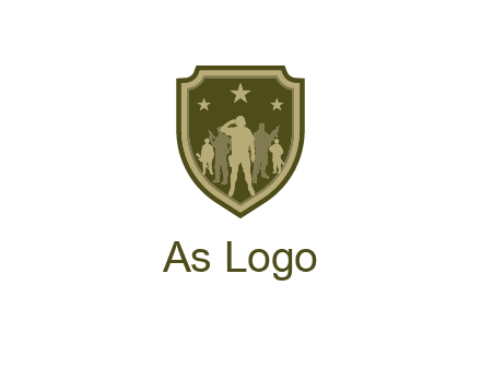 soldiers standing with stars in badge