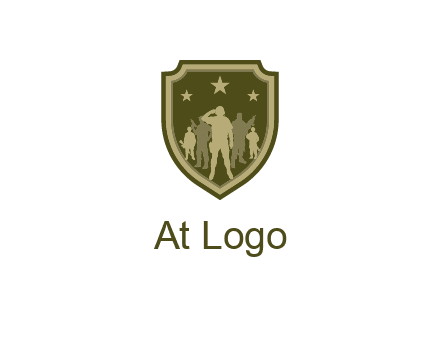 soldiers standing with stars in badge