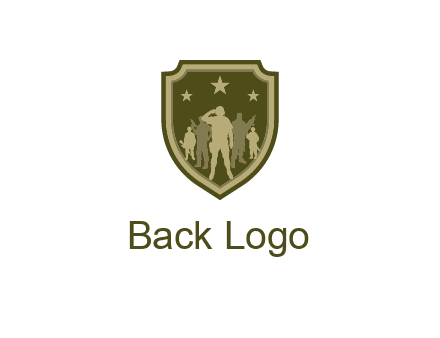 soldiers standing with stars in badge