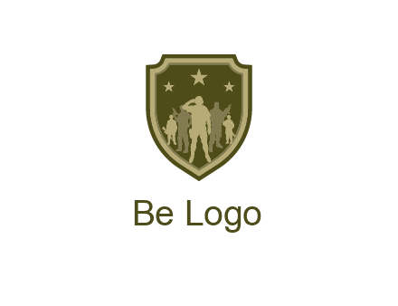 soldiers standing with stars in badge