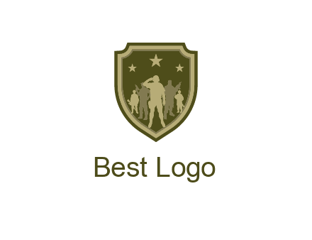soldiers standing with stars in badge