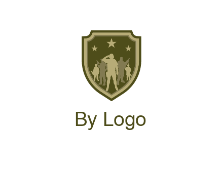 soldiers standing with stars in badge