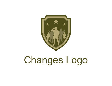 soldiers standing with stars in badge