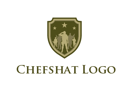 soldiers standing with stars in badge