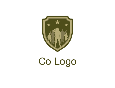 soldiers standing with stars in badge