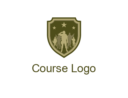 soldiers standing with stars in badge