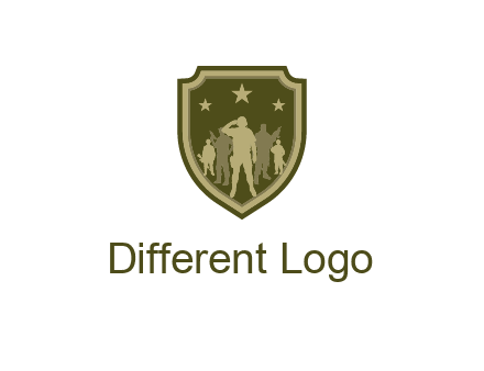soldiers standing with stars in badge