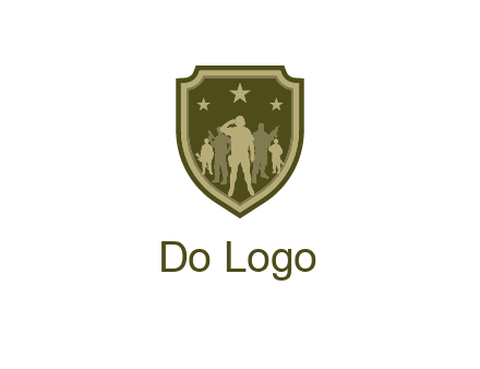 soldiers standing with stars in badge