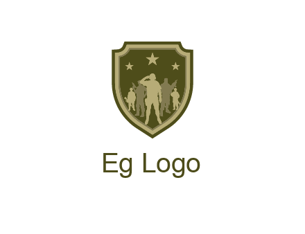 soldiers standing with stars in badge