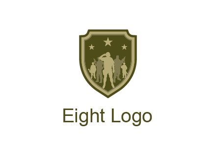 soldiers standing with stars in badge