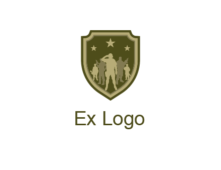 soldiers standing with stars in badge