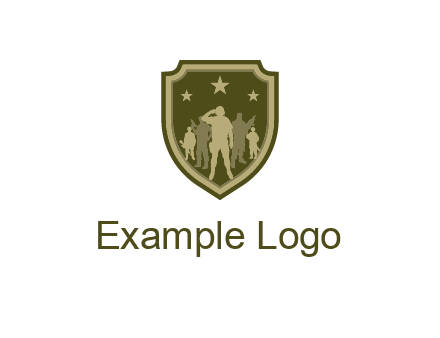 soldiers standing with stars in badge