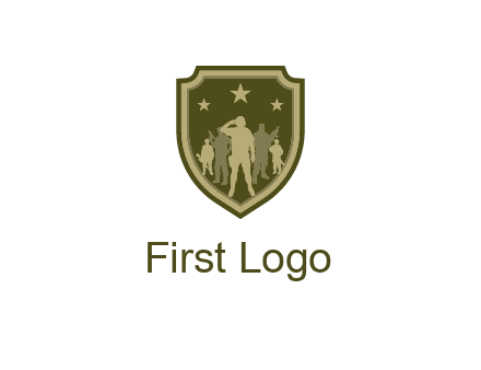 soldiers standing with stars in badge