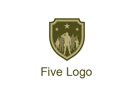 soldiers standing with stars in badge