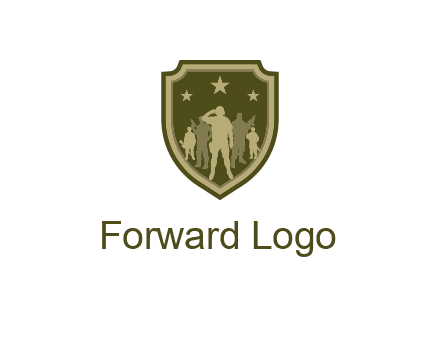 soldiers standing with stars in badge