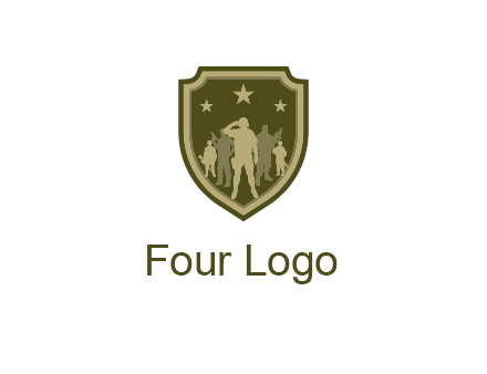 soldiers standing with stars in badge