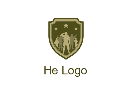 soldiers standing with stars in badge