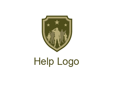 soldiers standing with stars in badge
