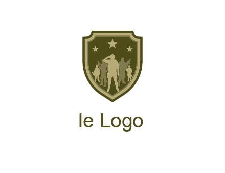 soldiers standing with stars in badge
