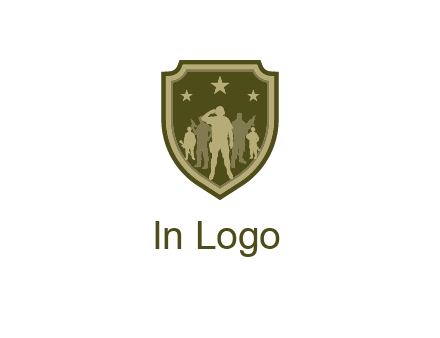 soldiers standing with stars in badge