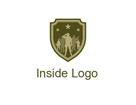 soldiers standing with stars in badge