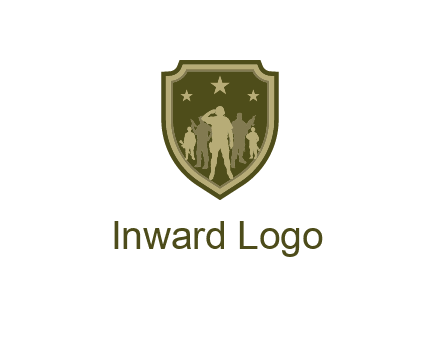 soldiers standing with stars in badge