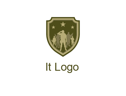 soldiers standing with stars in badge