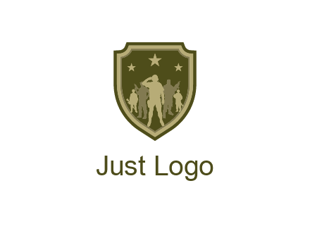 soldiers standing with stars in badge