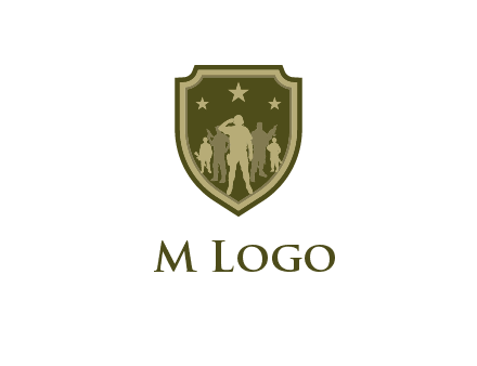 soldiers standing with stars in badge