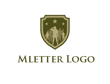 soldiers standing with stars in badge