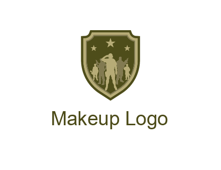 soldiers standing with stars in badge