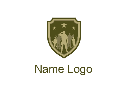 soldiers standing with stars in badge