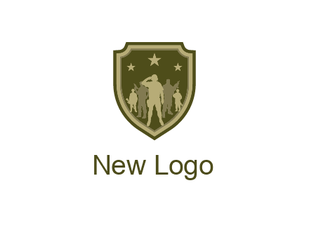 soldiers standing with stars in badge